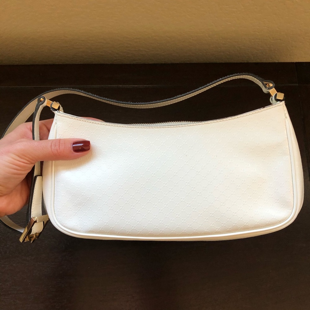 Vintage Gucci White Leather Clutch